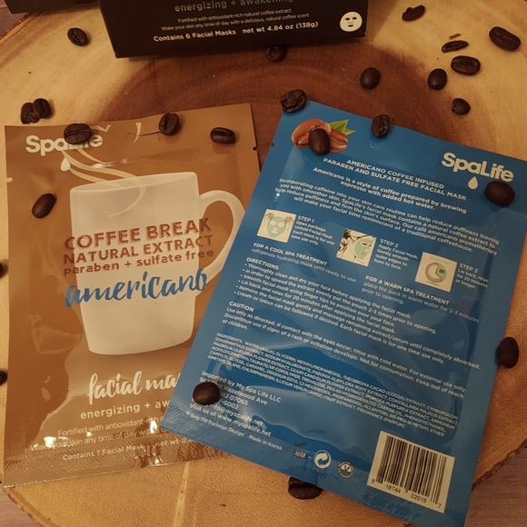 LOT OF Spa Life Coffee Break Natural Extract Americano Facial Masks Antioxidants - Picture 5 of 5